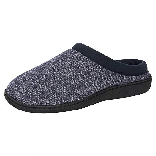 Hanes Mens ComfortSoft Memory Foam Indoor Outdoor Clog Slipper Shoe Navy Large