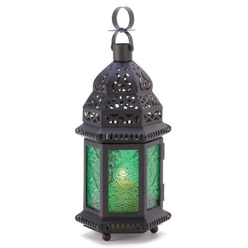 Gifts & Decor Green Glass Moroccan Candle Holder Hanging Lantern Gifts & Decor Green Glass Moroccan Candle Holder Hanging Lantern