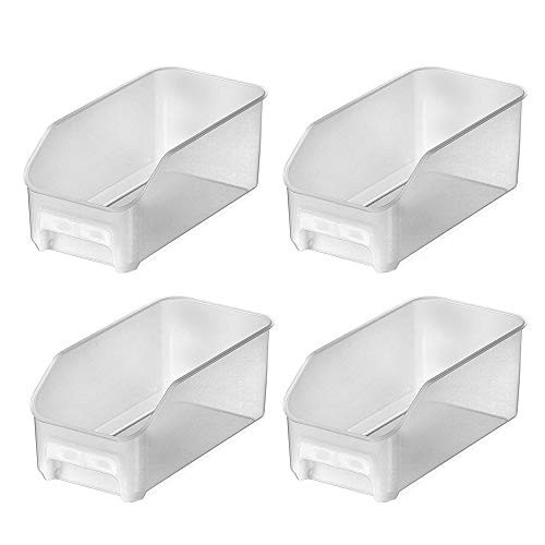 Poeland Fridge Bins Storage Organizer Containers for Refrigerator Freezer Pantry and Kitchen Cabinets Pack of 4