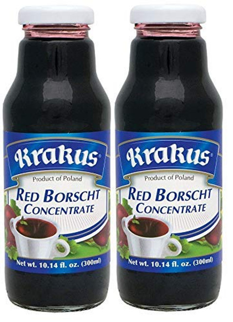 KRAKUS RED BORSCHT CONCENTRATE 10_14 fl_oz  300 ml 2 PACK  Koncentrat Barszczu Czerwonego Made in Poland_ Traditional Poland Christmas soup_