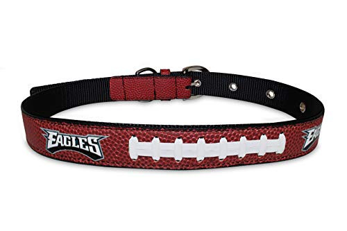 Pets First Tough Leather Pet Collar NFL Philadelphia Eagles Premium Dog Collar Limited Edition Size Large_ Best  and  Strongest Heavy-Duty Dog Collar! Large 20-29 Long  and  1 Wide PHL-3081-LG