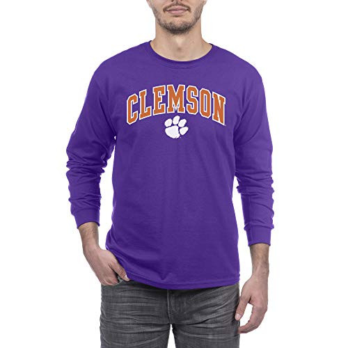 Elite Fan Shop Clemson Tigers Mens Alt Arch Long Sleeve Tee XX-Large