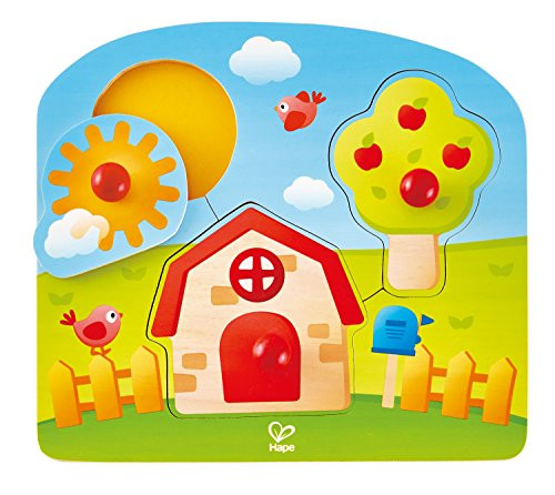 Hape Country Peg Puzzle Game, Multicolor, 5'' x 2''