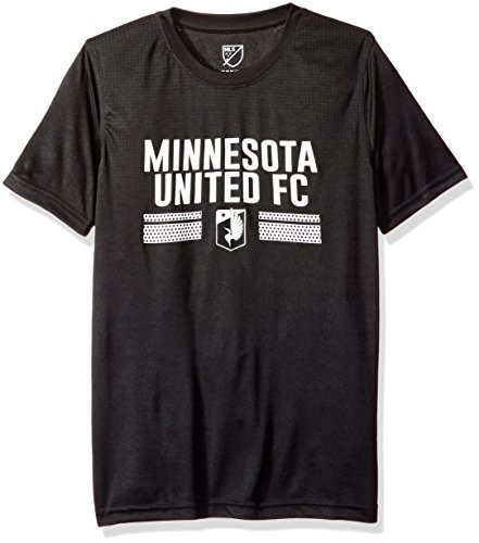 MLS Minnesota United Boys Performance Short Sleeve Tee Black LargeSize 14-16