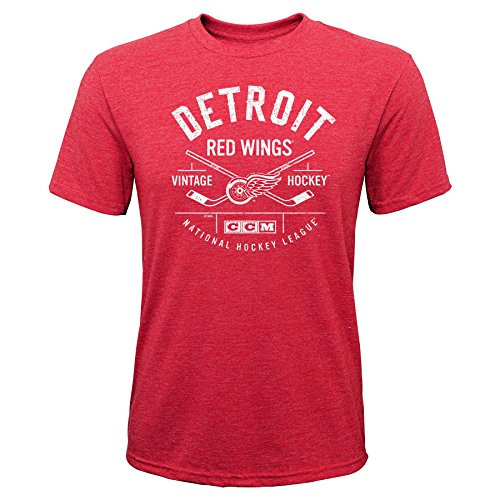 NHL Detroit Red Wings Boys Even Strength Triblend Short Sleeve Tee Large14-16 Red