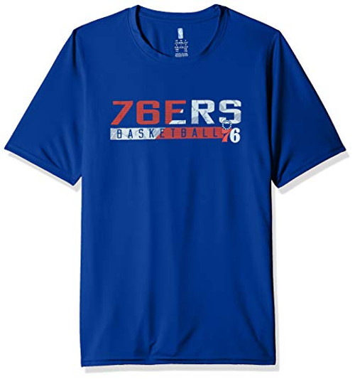 NBA by Outerstuff NBA Youth Boys Philadelphia 76ers Possession Short Sleeve Dri Tek Tee Blue Youth Large14-16 NBA by Outerstuff NBA Youth Boys Philadelphia 76ers Possession Short Sleeve Dri Tek Tee Blue Youth Large14-16
