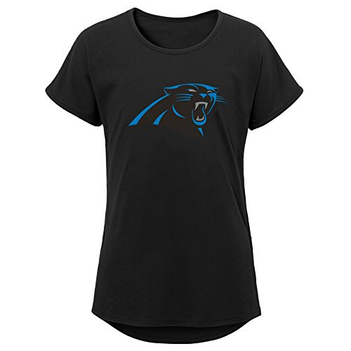NFL Carolina Panthers Youth Girls Primary Logo Short Sleeve Dolman Tee Black Youth Large14 NFL Carolina Panthers Youth Girls Primary Logo Short Sleeve Dolman Tee Black Youth Large14