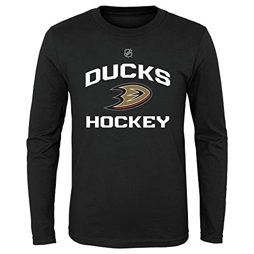 Outerstuff NHL NHL Anaheim Ducks Youth Boys Locker Standard Arch Long Sleeve Tee Black Youth Medium10-12 Outerstuff NHL NHL Anaheim Ducks Youth Boys Locker Standard Arch Long Sleeve Tee Black Youth Medium10-12