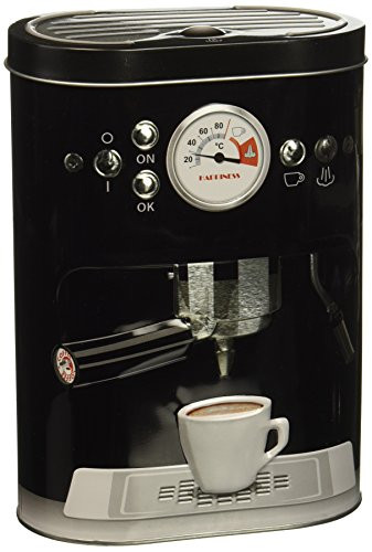 Abbott Collection 25-Cafe/SM BLK Small Oval Coffee tin, Black
