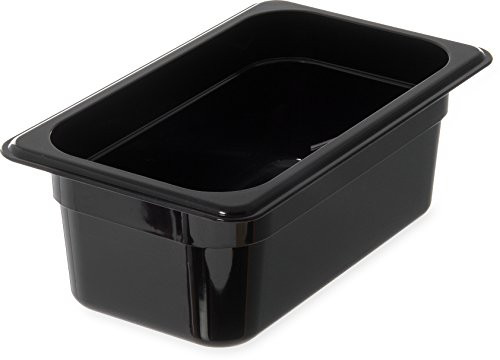Carlisle 3068103 StorPlus Fourth Size Food Pan, Polycarbonate, 4" Deep, Black