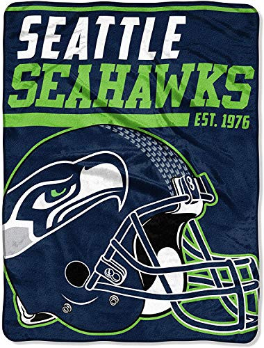 The Northwest Company NFL Seattle Seahawks 40-Yard Dash Micro Raschel Throw Blanket 46 x 60  Blue