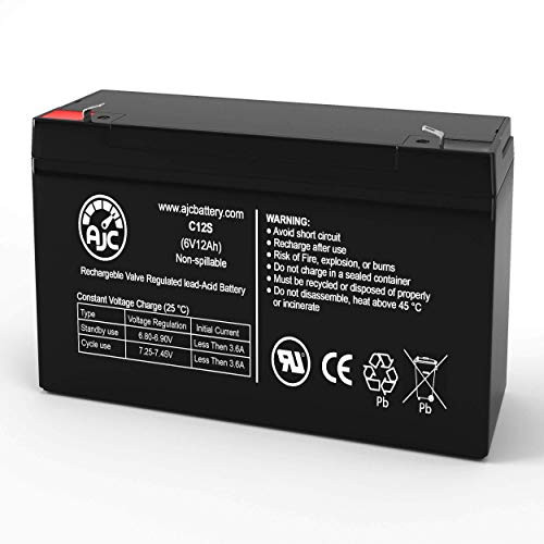 Phantom Power BT-6V-12A 6V 12Ah Sealed Lead Acid Battery - This is an AJC Brand Replacement
