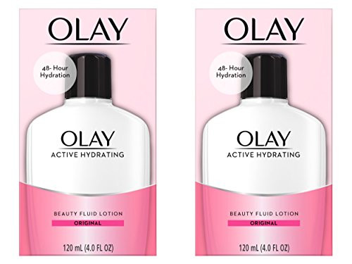 Face Moisturizer by Olay, Active Hydrating Beauty Fluid Lotion, Original Facial Moisturizer, 4 Oz. (Pack of 2) Packaging may Vary