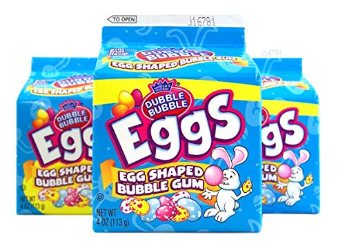 Dubble Bubble Easter Candy Bubble Gum Eggs 4 oz Carton Pack of 3