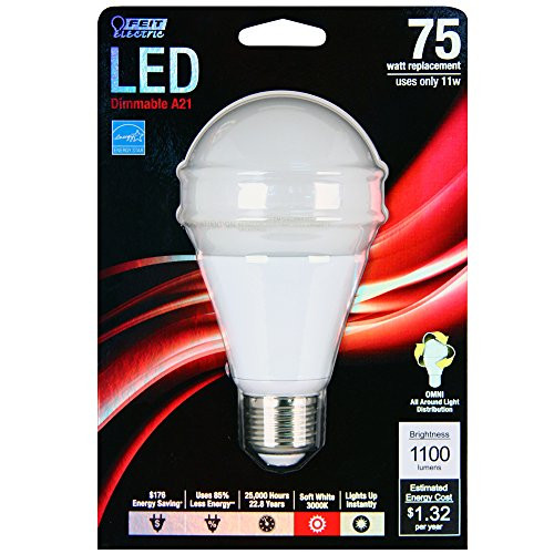 Feit Electric BPOM75/830/LED A21 3000k Dimmable LED, 75W
