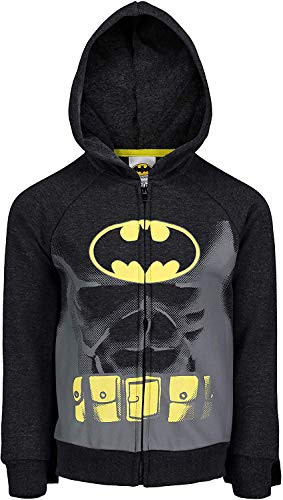 DC Comics 823593SUM Batman Boys Fleece Hoodie with 3D Muscles and Cape in Grey 5