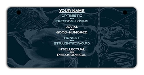 BleuReignTM Personalized Zodiac Sign Custom Name Sagittarius Nov23 Dec22 Motorcycle Moped Golf Cart License Plate Auto Tag