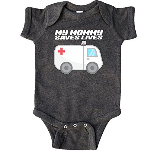 inktastic My Mommy Saves Lives- Infant Creeper 6 Months Retro Heather Smoke