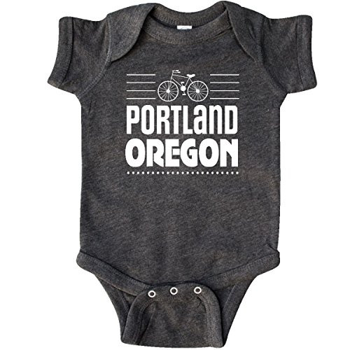 inktastic Portland Oregon Biking Infant Creeper 6 Months Retro Heather Smoke