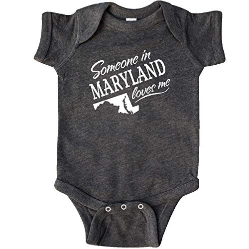 inktastic Someone in Maryland Loves Infant Creeper 12 Months Retro Heather Smoke