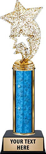 Crown Awards 11 Star Rocket Trophies - Employee Recognition Trophy with Customized Text Prime
