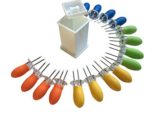 Butter Your Corn Set with Jumbo Corn Cob Holders (For 8) and Norpro Butter Spreader