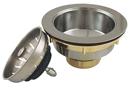 Plumb Pak K1439SS Keeney Deep Thread Cast Brass Sink Power Ball Basket Complete Kitchen Strainer 3_5 Stainless Steel