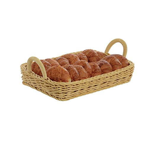 Wicker Storage Basket Brown Plastic Rectangular - 14 58 L x 10 12 W x 2 12 D