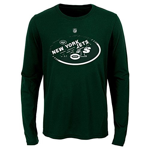 NFL New York Jets Youth Boys Flux Long Sleeve Ultra Tee Hunter Green Youth Medium10-12