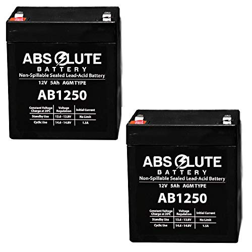 2 Pack New AB1250 12V 5AH SLA Replacement Battery Securitron PB4 Alarm