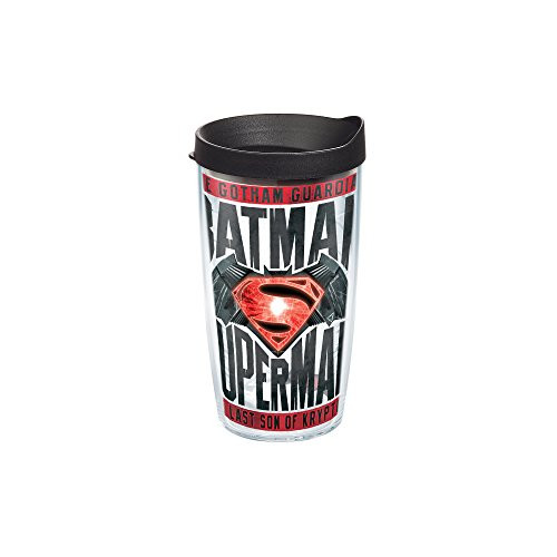 Tervis 1211871 Warner Brothers Batman vs Superman Movie Wrap Tumbler with Black Lid, 16 oz, Clear Tervis 1211871 Warner Brothers Batman vs Superman Movie Wrap Tumbler with Black Lid, 16 oz, Clear