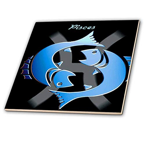 3dRose Pisces Zodiac Sign Ceramic Tile 4-Inch