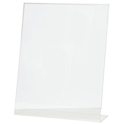 Acrylic Sign Holder with Slant Back Clear Acrylic Vertical Picture Frame Ad Frame - 11L x 14H