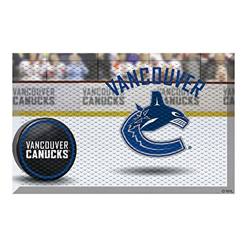 FANMATS 19178 Team Color 19 x 30 Vancouver Canucks Scraper Mat NHL Puck