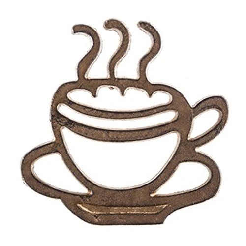 7" Rust Cast Iron Metal Coffee Cup Kitchen Trivet or Home Wall Decor