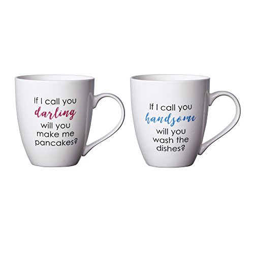 Pfaltzgraff Everyday Mug, Handsome and Darling, 18-Ounce, Set Of 2