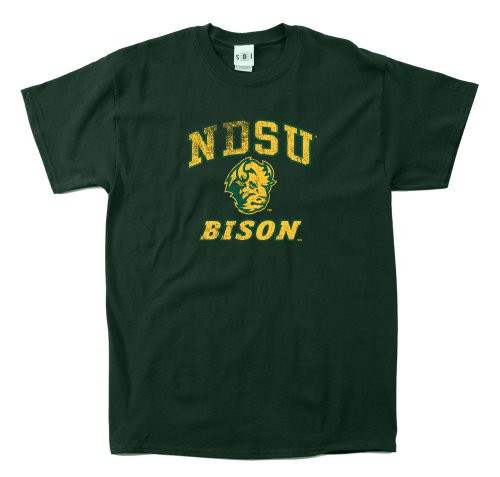 North Dakota State Bison 100-Percent Pre-Shrunk Vintage Mascot College Short Sleeve Tee XX-Large Forest