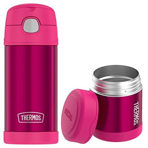 Thermos Funtainer Lunch Set 12oz Water Bottle  and  10oz Food Jar Pink