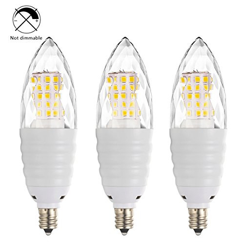 Bogao (3 Pack) LED Candelabra Bulb, 12W Warm White 3000K LED Candle Bulbs, 80-100 Watt Light Bulbs Equivalent, E12 Candelabra Base,1200 Lumens LED Lights,Torpedo Shape