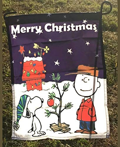 Snoopy Peanuts Charlie Brown Holiday Merry Christmas 14 x 18 inches Garden Flag