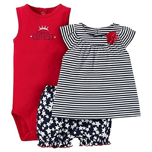 Carters Just One You Baby Girls Americas Cutest Diaper Cover Set - RedNavyWhite 24 Months