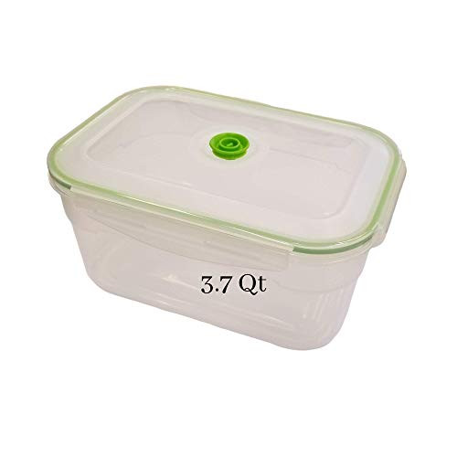 Lasting Freshness Vacuum Seal Food Storage Containers - Handheld Vacuum Food System - Quick Marinator - Rectangle - 3_5 Liter  3_7 Qt  0_9 Gallon - Coral Color