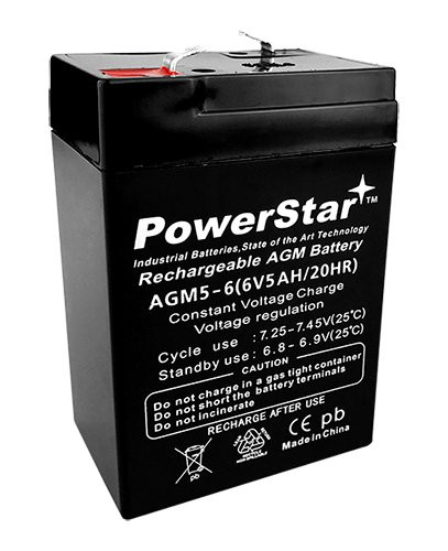 Powerstar 6V 5Ah SLA AGM Rechargeable Battery