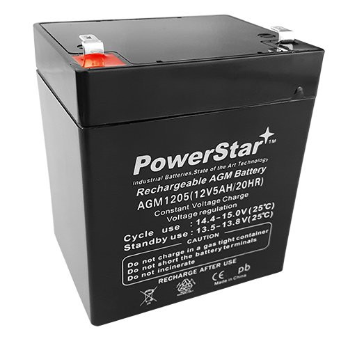 12V 5AH Rechargeable Sealed Lead Acid Battery by PowerStar