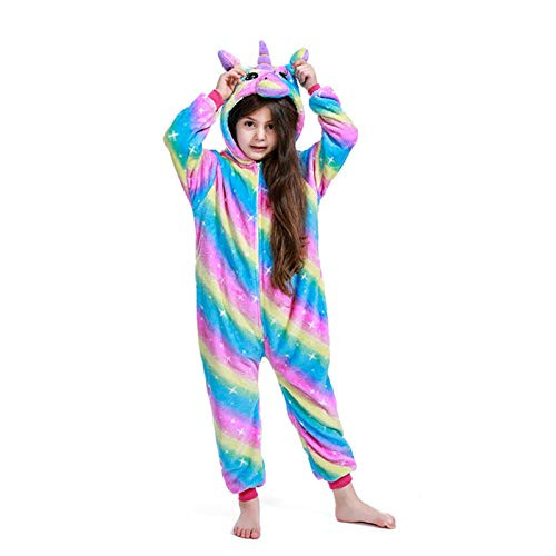 Colorful Unicorn Pajamas Onesies for Girls - Animal Costume for Halloween Cosplay 10-12 Colorful Unicorn Pajamas Onesies for Girls - Animal Costume for Halloween Cosplay 10-12