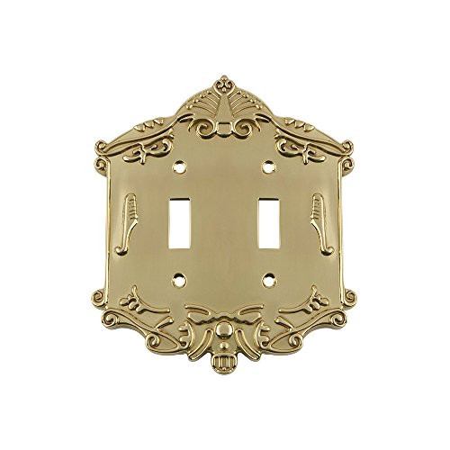 Nostalgic Warehouse 719939 Victorian Switch Plate with Double Toggle Polished Brass