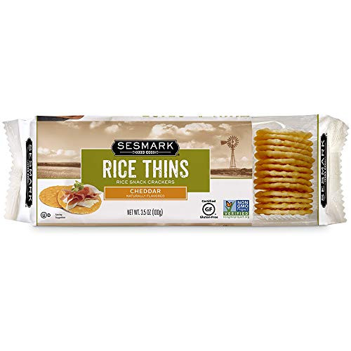 Sesmark Gluten Free Rice Thins Cheddar 3_5 Ounce Pack of 12