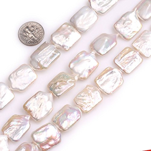 GEM-Inside Natural Gemstone 16x20mm White Rectangle Nuclear Edison Pearls Stone Beads for Jewelry Making Loose Beads 15 GEM-Inside Natural Gemstone 16x20mm White Rectangle Nuclear Edison Pearls Stone Beads for Jewelry Making Loose Beads 15