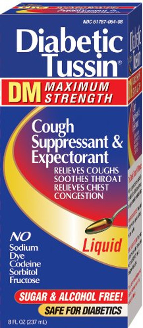 Diabetic Tussin DM Cough Suppressant-Expectorant Maximum Strength 8-Ounce 237 ml Pack of 2