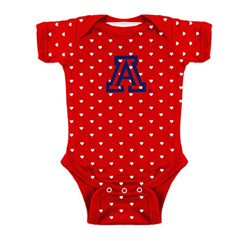 Two Feet Ahead Heart Newborn Infant Creeper Bodysuit 12 Months Arizona Wildcats